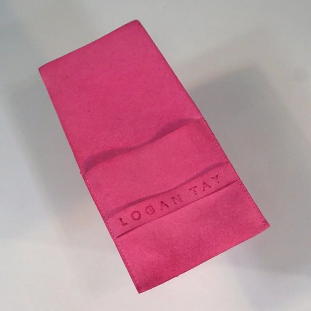 Logan Tay Barbie Pink Faux Suede Jewelry Pouch Storage Travel Bag 4 x 3.75 in